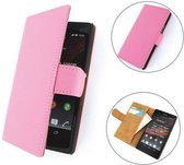 TCC Luxe Hoesje Sony Xperia C Book Case Flip Cover C2305 - Roze