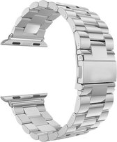 YONO Luxe Metalen Schakel Band geschikt voor Apple Watch - 38 mm - 40 - 41 - RVS Stalen iWatch Armband - Zilver