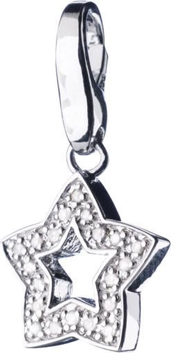 Charm | bedel | zilver | zirkonia |hanger | ster