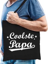 Cadeau tas zwart katoen met de tekst Coolste papa - kadotasje voor vader