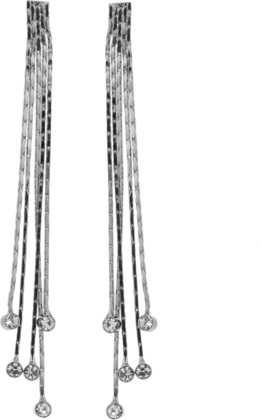 Oorbellen hangers zilver kleur sliertjes | bol.com