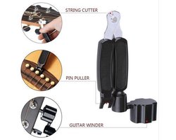 3 in 1 Gitaar Snarenwinder - Peg Winder - Snaarwinder - Peg Winder - Snaar Schaar - Bridge pin puller - Brugpin verwijderaar - Onderhoudsset voor gitaarsnaren