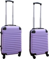 Travelerz kofferset 2 delig ABS handbagage koffers - met cijferslot - 27 en 39 liter – lila