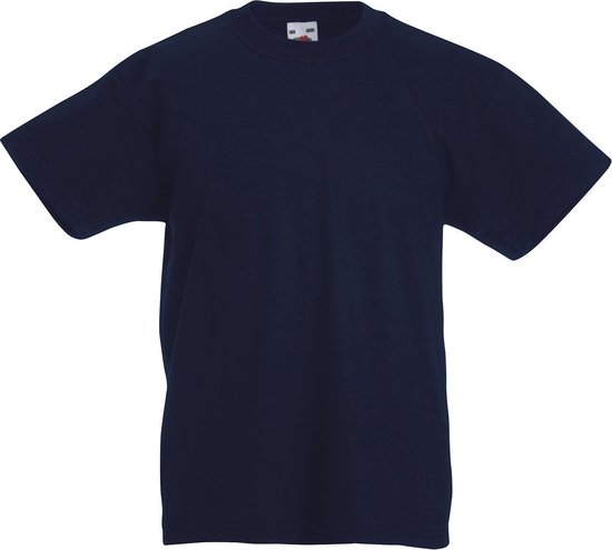 Fruit of the Loom T-shirt Kinderen maat 104 (3-4) 100% Katoen 5 stuks (Donker Blauw)