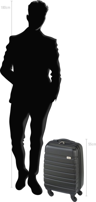 Princess Traveller Singapore Handbagage koffer 55 cm - Zwart - Princess Traveller
