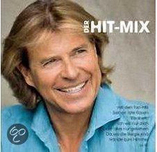 Hansi Hinterseer lacht en draagt een turquoise overhemd. De titel 'DER HIT-MIX' staat rechtsboven. Een logo met '60' is links.