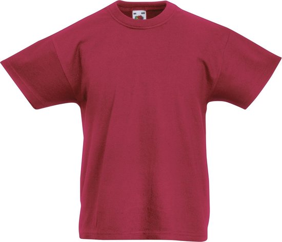 Fruit of the Loom T-shirt Kinderen maat 152 (12-13) 100% Katoen 5 stuks (Brick Red)
