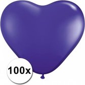 Hartjes ballonnen paars 15 cm 100 stuks