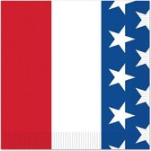 16x Amerika/Verenigde Staten landen vlag thema servetten 25 x 25 cm - Papieren wegwerp servetjes - Amerikaanse/USA vlag feestartikelen - Landen decoratie