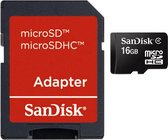 Sandisk Micro SD kaart 16 GB + SD adapter