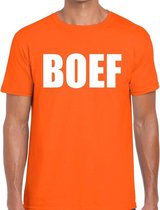 Boef tekst t-shirt oranje heren - heren shirt Boef - oranje kleding M
