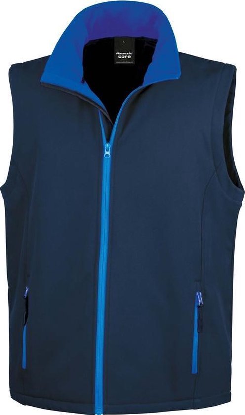 Gilet décontracté softshell grande taille bleu marine pour homme