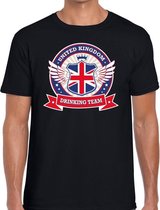 Zwart Engeland drinking team t-shirt heren S