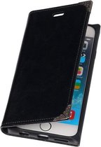 MiniPrijzen -  booktype - bookstyle - Wallet Case - Flip Cover - Book Case Bescherm Hoes Zwart tpu map iPhone 6/6s Telefoonhoesje - Smartphone hoesje