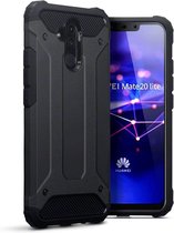 Huawei Mate 20 Lite Rugged Case hoesje - CaseBoutique - Effen Zwart - Kunststof