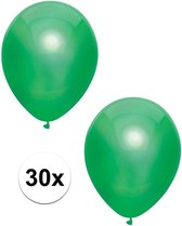 30x Donkergroene metallic ballonnen 30 cm - Feestversiering/decoratie ballonnen donkergroen