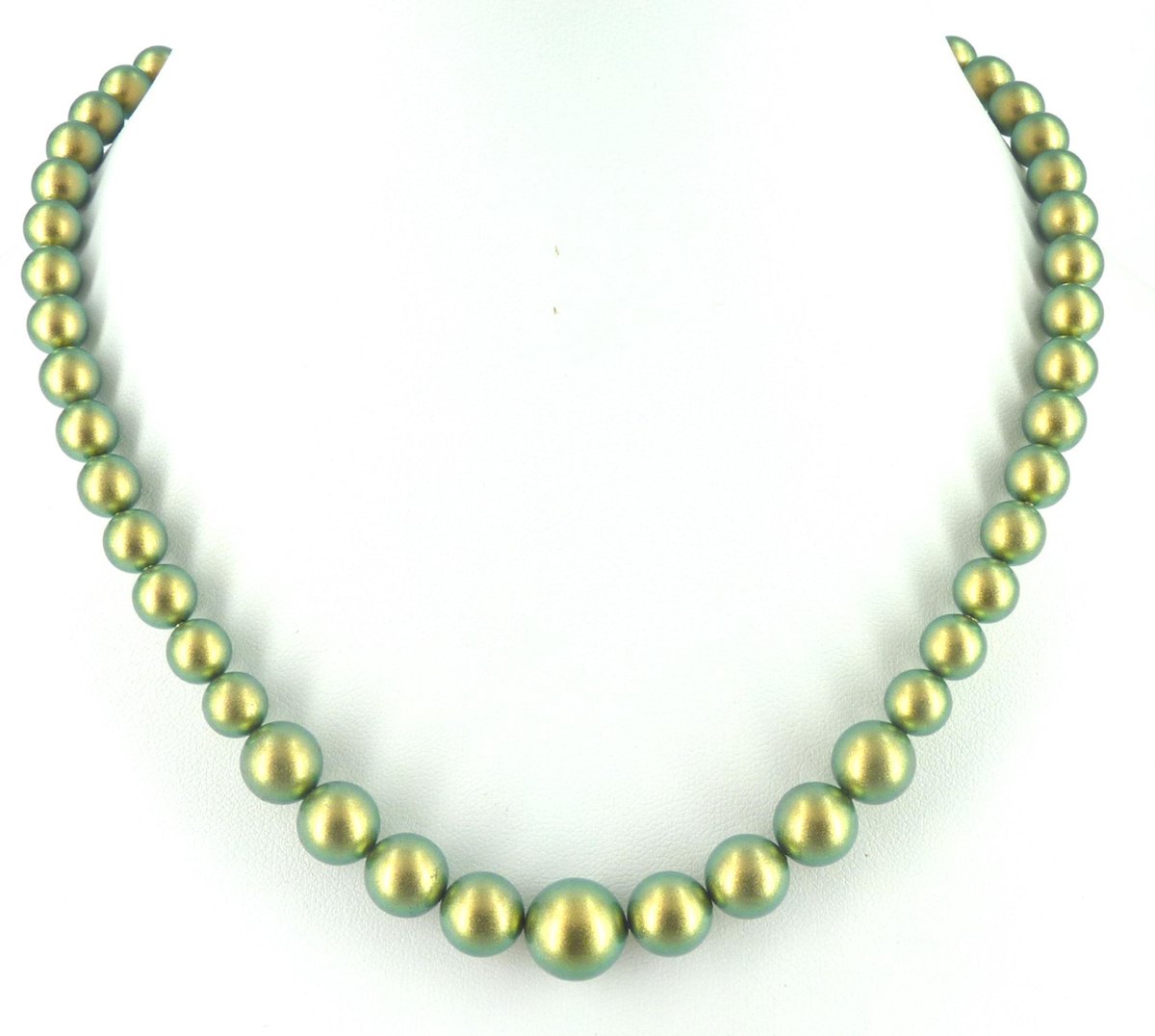 KAYEE - Parelketting van Swarovski parels - groen/goudkleurig - 45cm