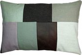 Toetie & Zo Handgemaakt Kussen Squares 8, roze, aubergine, beige, patchwork, 60x40