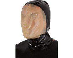 LateX – Latex Vacuüm Masker Gelijmd met Vergroot Zichtveld en Kleine Ademhalings Gat – Zwart