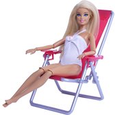 Klapstoel voor Barbie - roze plastic stoel