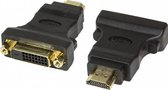 HDMI naar DVI-D (24+1 pins) adapter Gold plated Zwart