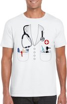 Dokter kostuum wit shirt voor heren - Hulpdiensten verkleedkleding S