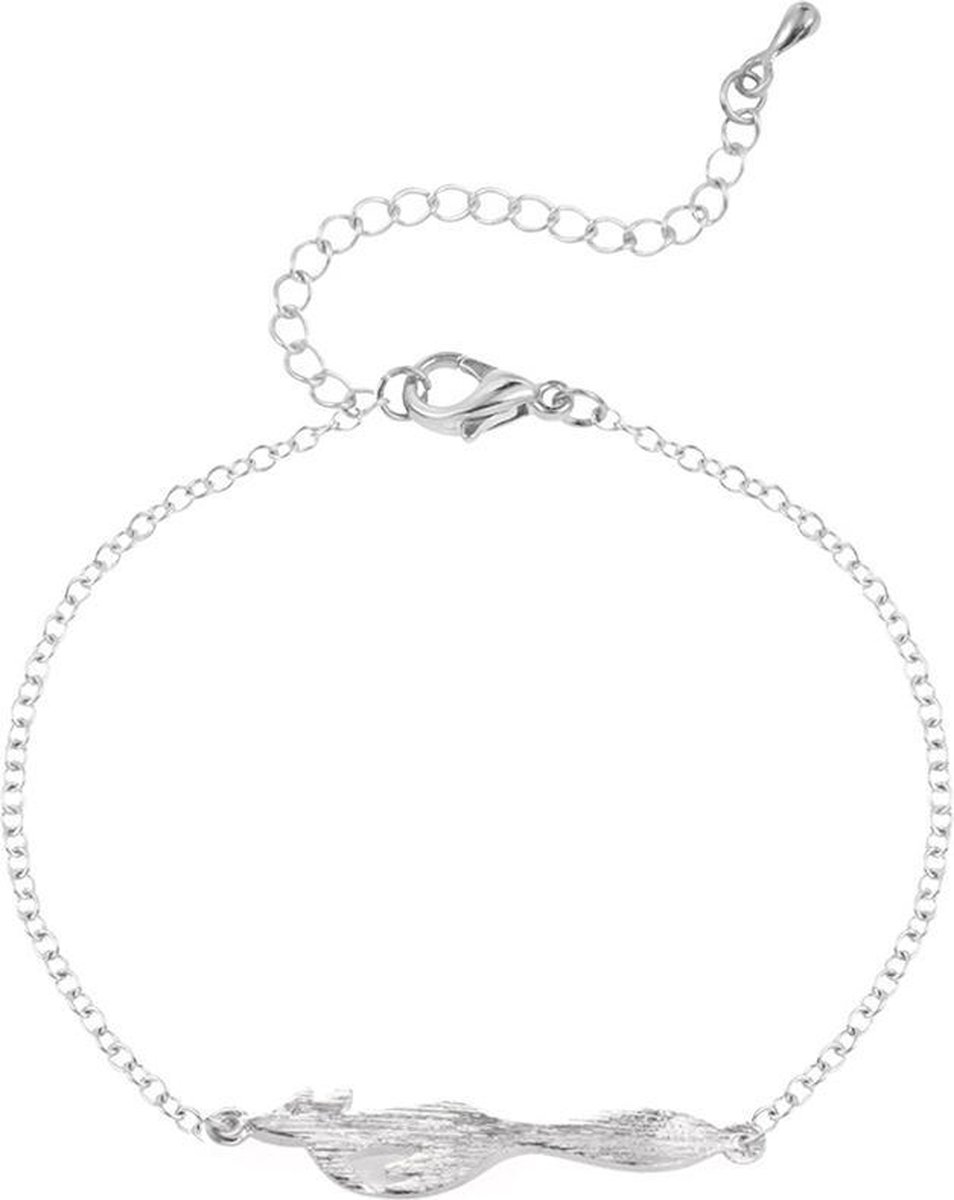 24/7 Jewelry Collection Rennende Vos Armband - Geborsteld - Zilverkleurig - Amodi