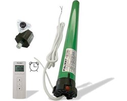 PALMAT Draadloze Rolluikmotor met 4 kanaals afstandsbediening en kunststof lagerplug (buis van 60 mm, 20 Nm)
