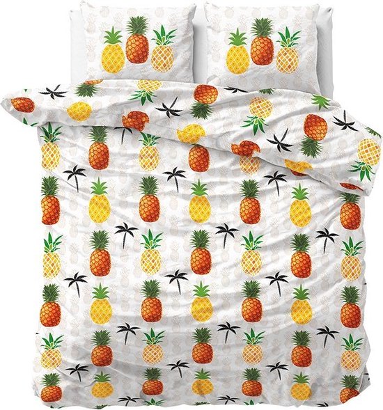 Sleeptime Pineapple - Dekbedovertrekset - Lits-Jumeaux - 240x200/220 + 2 kussenslopen 60x70 - Wit