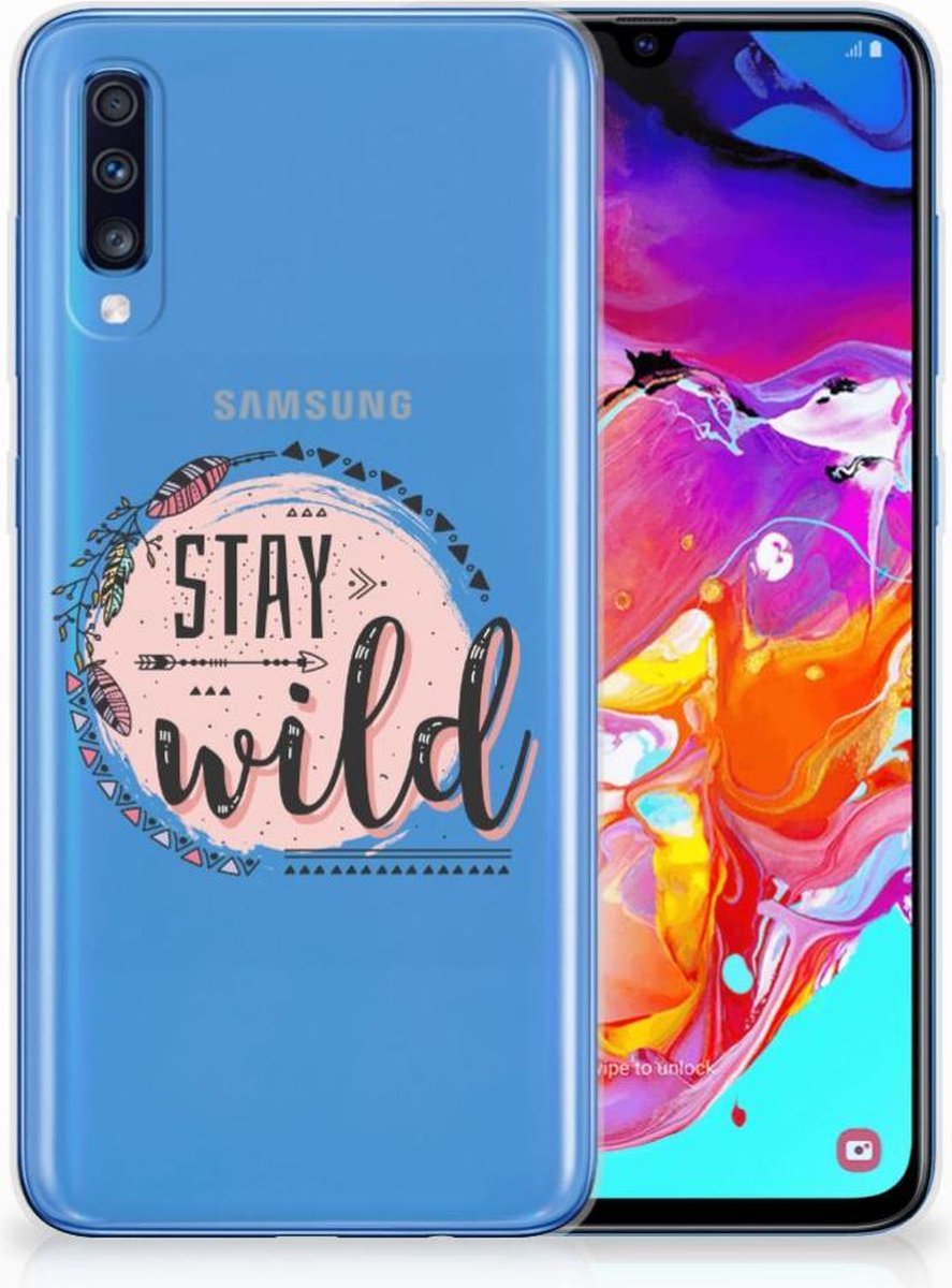 Samsung Galaxy A70 Telefoonhoesje met Naam Boho Stay Wild