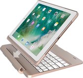 iPad 2018/Pro 9.7/2017/Air 2/Air 1 Toetsenbord hoesje - CaseBoutique Keyboard Case - Goud - QWERTY Indeling