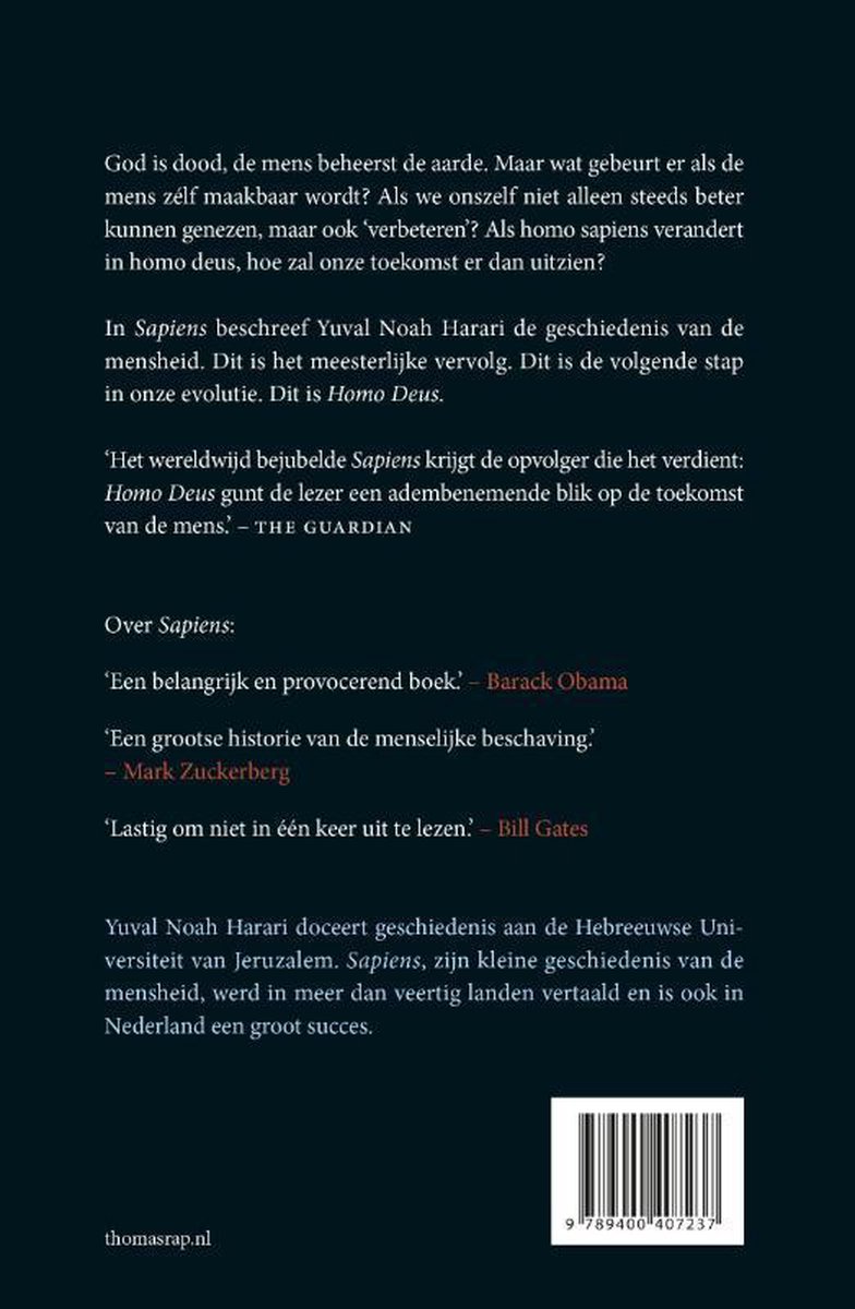 Homo Deus - back cover