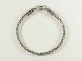Fijne zilveren armband met koningsschakel - 22 cm