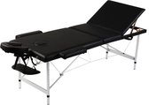 Inklapbare Massagetafel 3 zones Zwart met Draagtas - Massage tafel