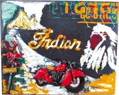 Petit pied Vintage Décoration signe étain Motorcycle indienne