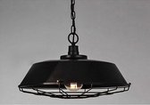 Vintage Industrieel Cage Design - Hanglamp - Ø 36 cm - Zwart