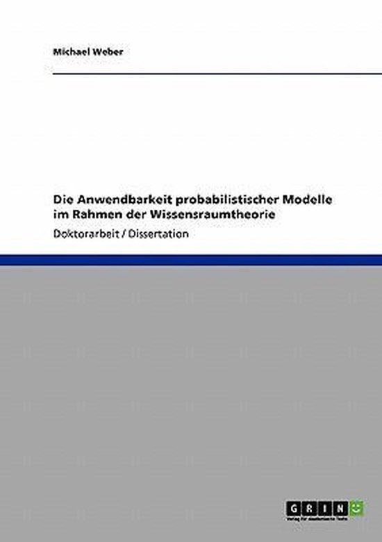 Die Anwendbarkeit probabilistischer Modelle im Rahmen der Wi ... - cover