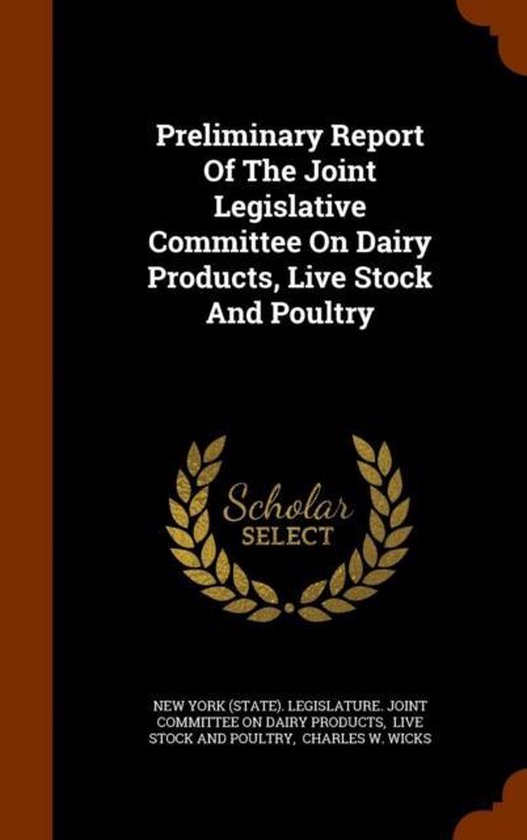 Foto: Preliminary report of the joint legislative committee on dairy products live stock and poultry