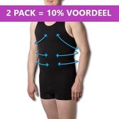 Heren correctiehemd - 2 PACK - Tank Top "Milan" - kleur zwart - maat  M/L