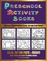 Printable Kindergarten Color, Cut and Glue Games (Preschool Activity Books - Medium)
