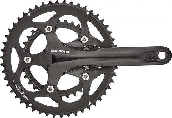 Foto: Crankstel 2 x 10 speed shimano road fc rs400 175 50 34 holle as zwart