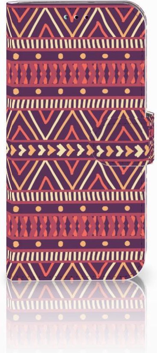 Book Case voor Samsung Galaxy A40 Telefoon Hoesje Aztec Paars