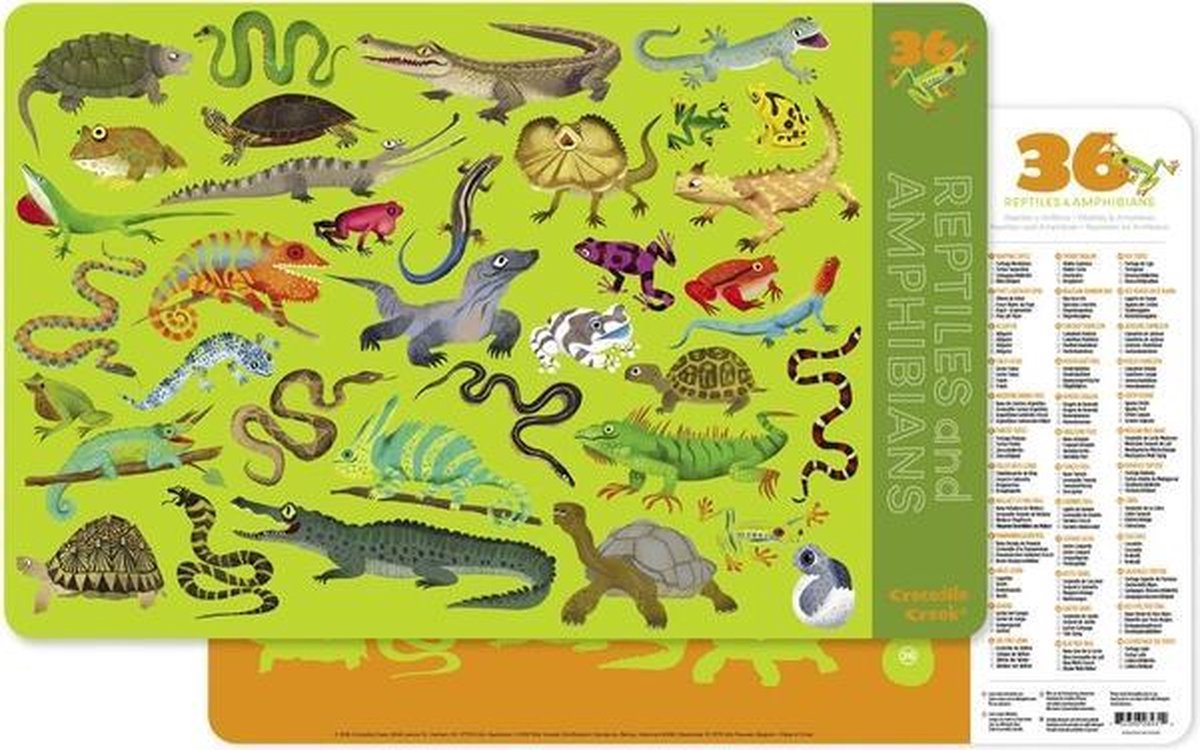Crocodile Creek Placemats - 36 Reptiles & Amphibians
