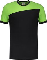 Tricorp T-shirt Bicolor Naden 102006 Zwart / Lime - Maat S