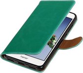 Groen Pull-Up PU booktype wallet hoesje voor Huawei Honor 5A / Y6 II