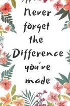 Never forget the difference you've made
