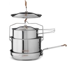 CampFire Cookset S.S. LargeS.S. 21cm Pan & 1.8+3L Pot Pan Ø 21cm