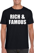 Rich & famous tekst t-shirt zwart heren L