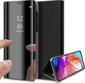 iCall - Samsung Galaxy A70 Hoesje - Spiegel Lederen Book Case - Zwart