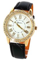 Hidzo Horloge Diamant ø 37 mm - Zwart/Wit - In horlogedoosje